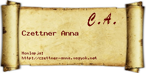 Czettner Anna névjegykártya